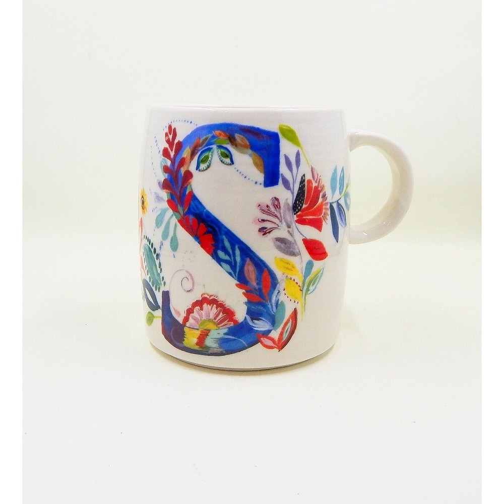 Starla M Halfmann Petal Palette Monogram "S" Coffee Mug For Anthropologie